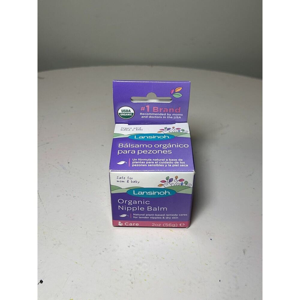 Lansinoh Organic NIPPLE BALM Breastfeeding Safe for Mom & Baby 2 oz Jar Exp 5/24